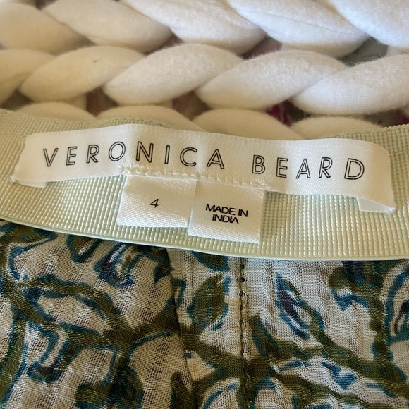 Veronica Beard floral olive green midi sized skirt size 4 - Picture 6 of 15